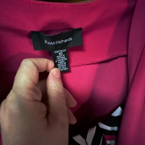 R&M Richards Dress and Jacket Set - Black and White Print - Size 10 - Picture 7 of 12